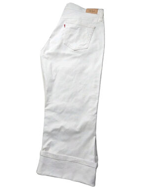 Levi’s 515 Capri Jeans Womens Size 12 White Stretch Cuffed Cropped Denim Pants